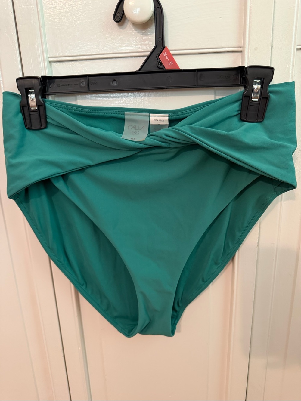 CALIA by Carrie Underwood Teal Twist High-Waist Bikini Bottom - Picture 9 of 10